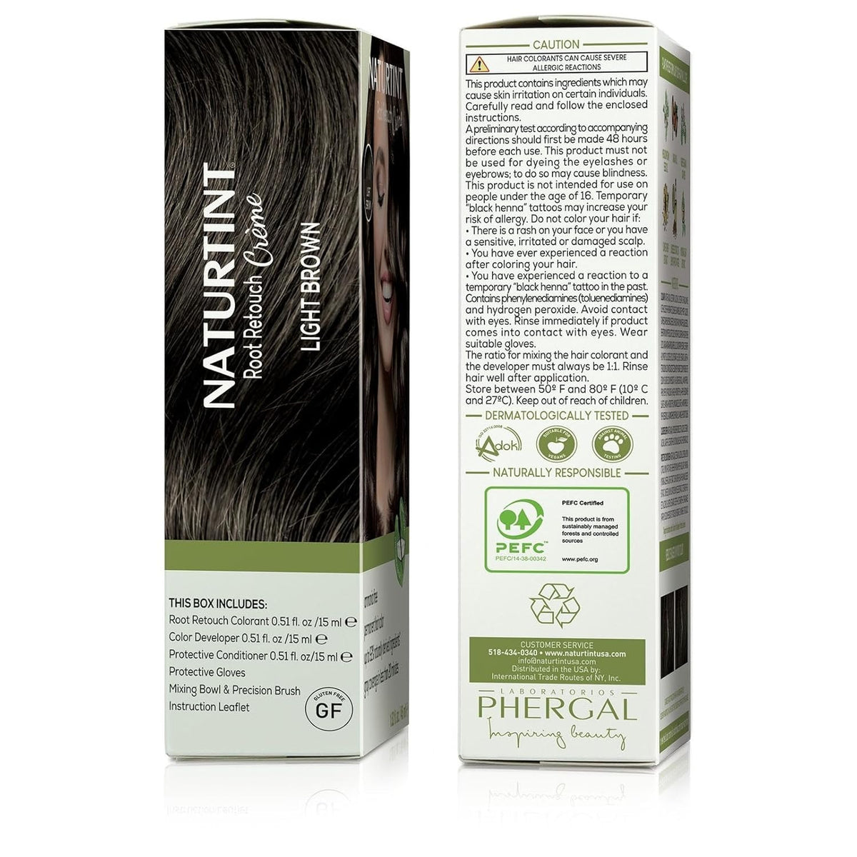Natural Hair Color Root Retouch Creme Light Brown 6-Pack - Permanent Hair Dye