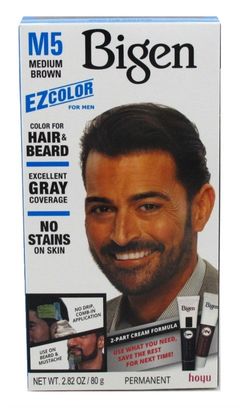 (2 Pack) Men's Hair Color Kit - Medium Brown No Mixing Gray Coverage