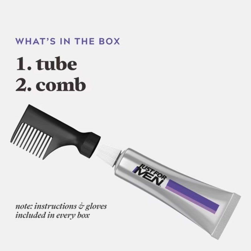 Men's Gray Hair Color Kit with Comb Applicator - Light Brown T-25