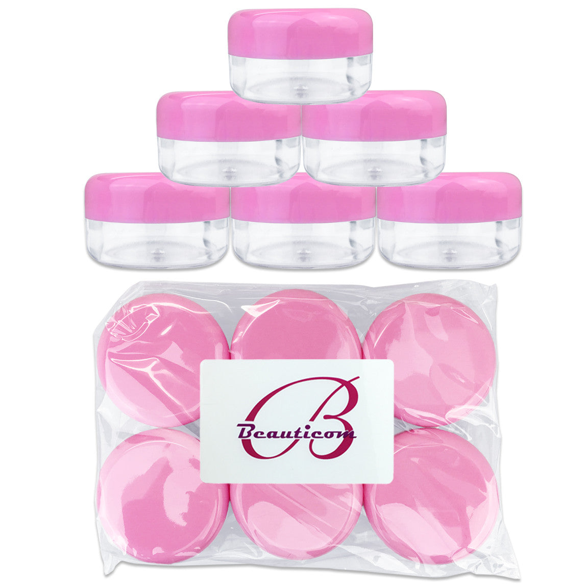 6 Pack 15ml Acrylic Plastic Sample Jars BPA Free for Cosmetics & Food Storage