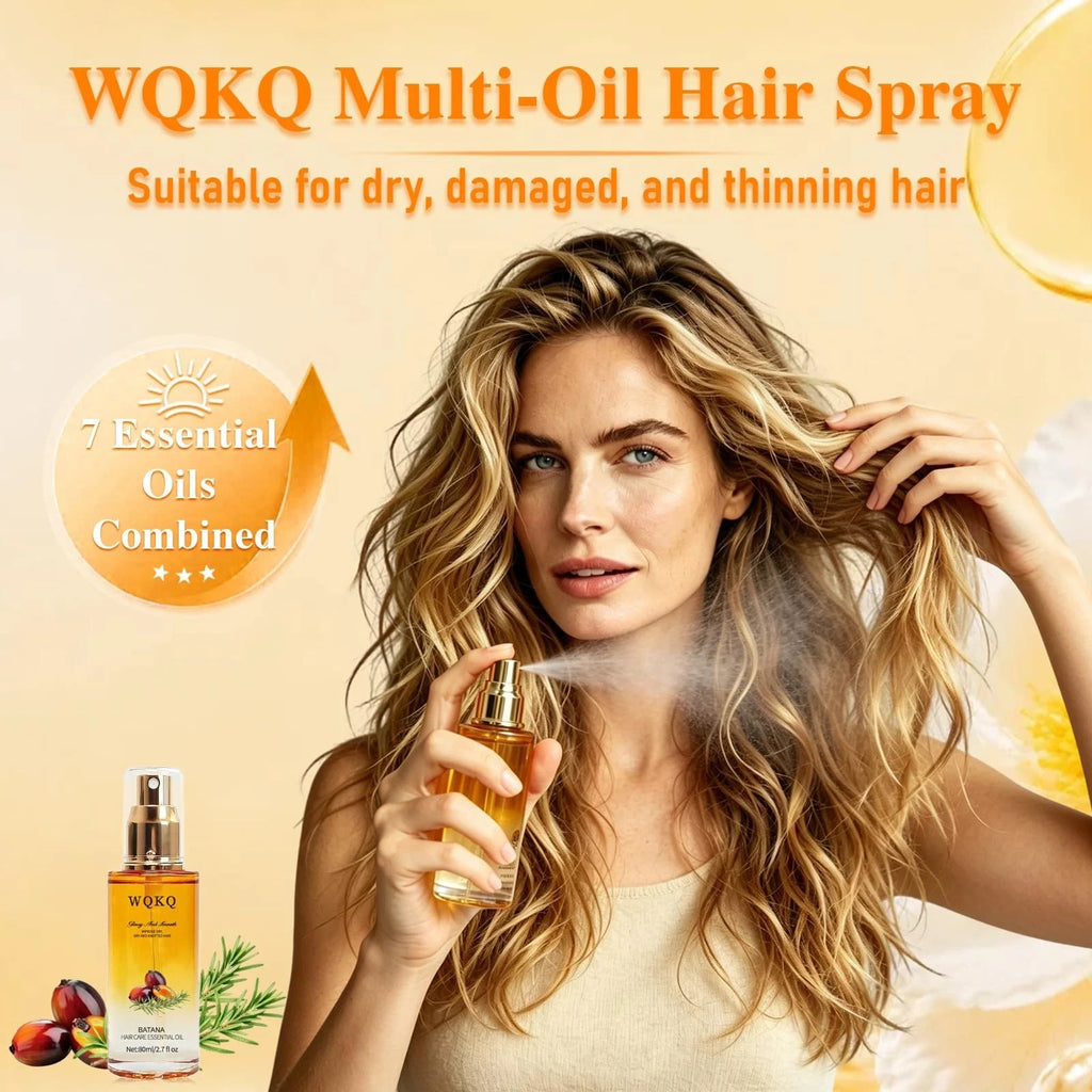 Hair Oil Spray with Jojoba & Shea Butter - Nourishing Leave-In Treatment, 2.7 fl oz