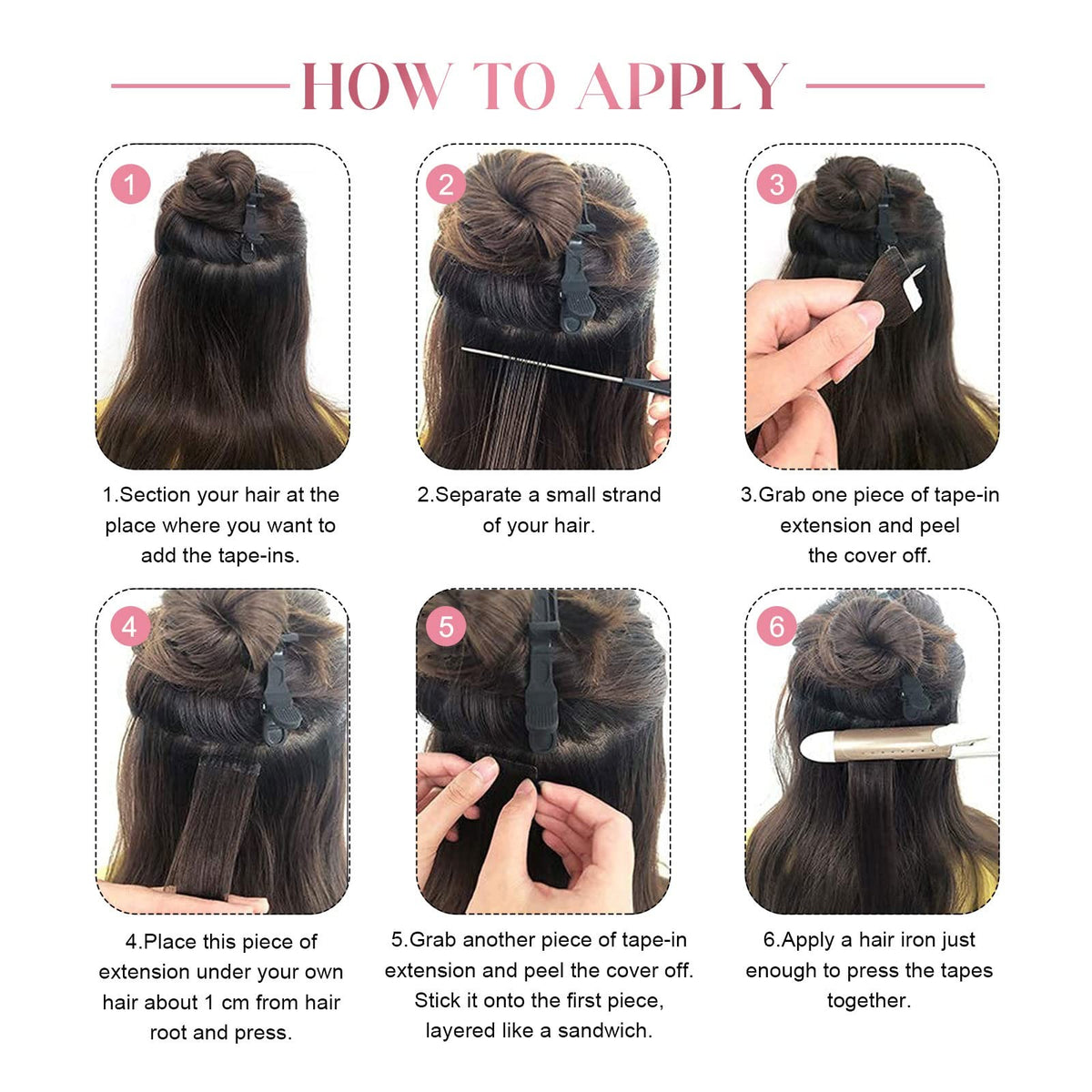 Tape-in Hair Extensions 20pcs 16 Inch Silver White Ombre Human Hair