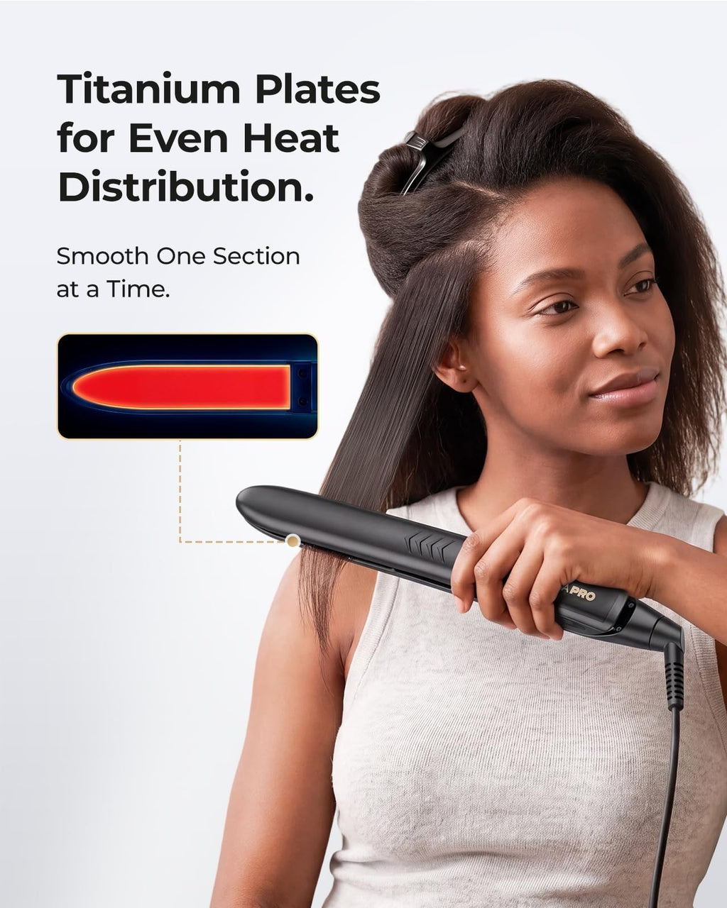 1 Inch Titanium Flat Iron Hair Straightener - Fast Heat & Dual Styling