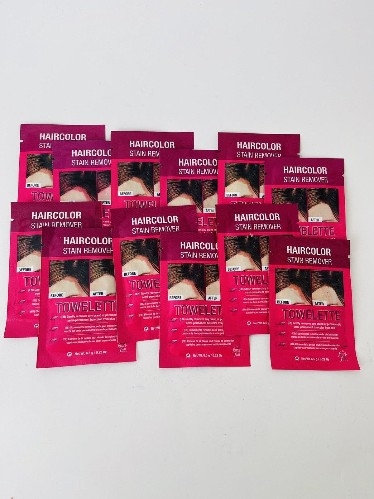 12-Pack Hair Dye Stain Remover Towelettes for Permanent and Semi-Permanent Color