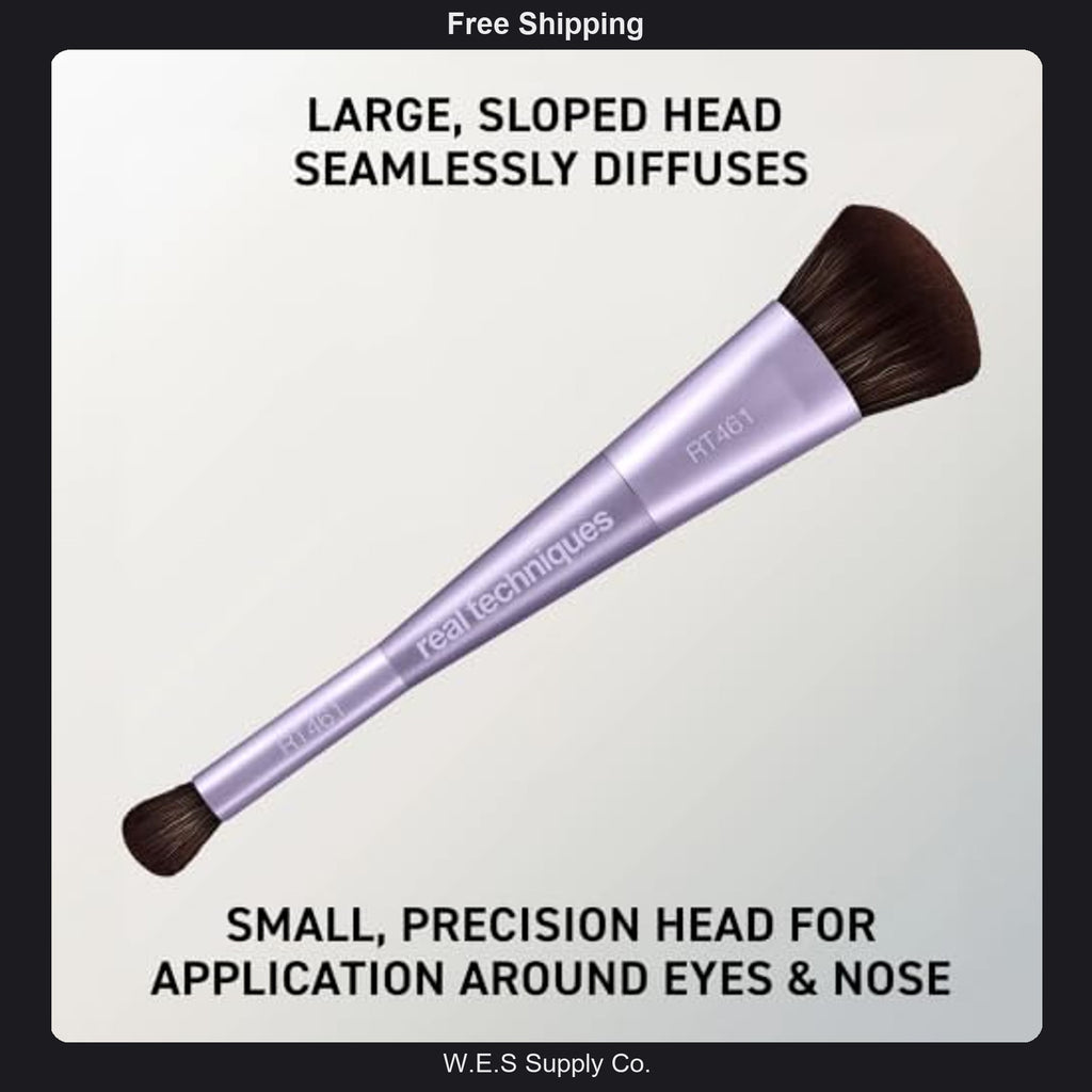 Base Makeup Brush Twin Stars Dual-Ended Set - 2-in-1 Foundation & Concealer Tool