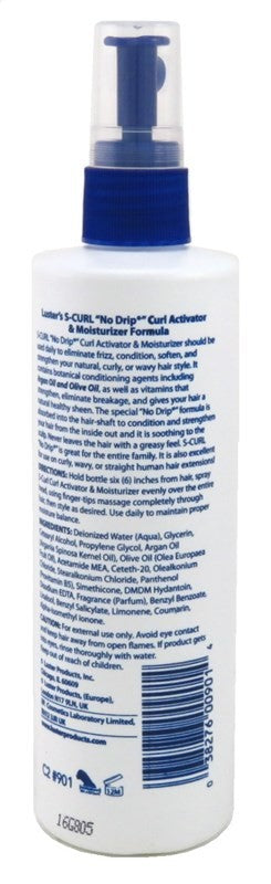 (2 Pack) Lusters S-Curl Moisturizer No Drip 8oz - Anti-Frizz Hair Leave-In
