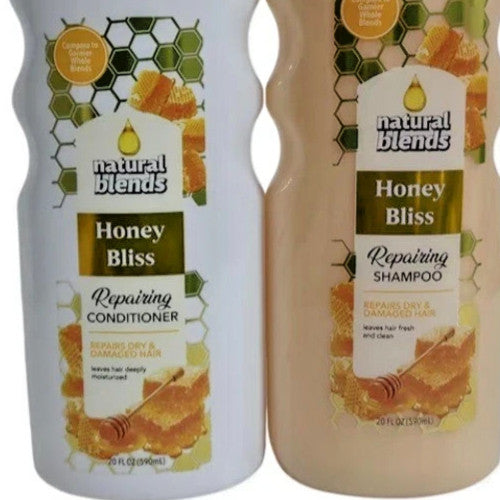 Natural Blends Honey Bliss Hair Repair Shampoo & Conditioner Set - 4 Pack 20 Oz Each