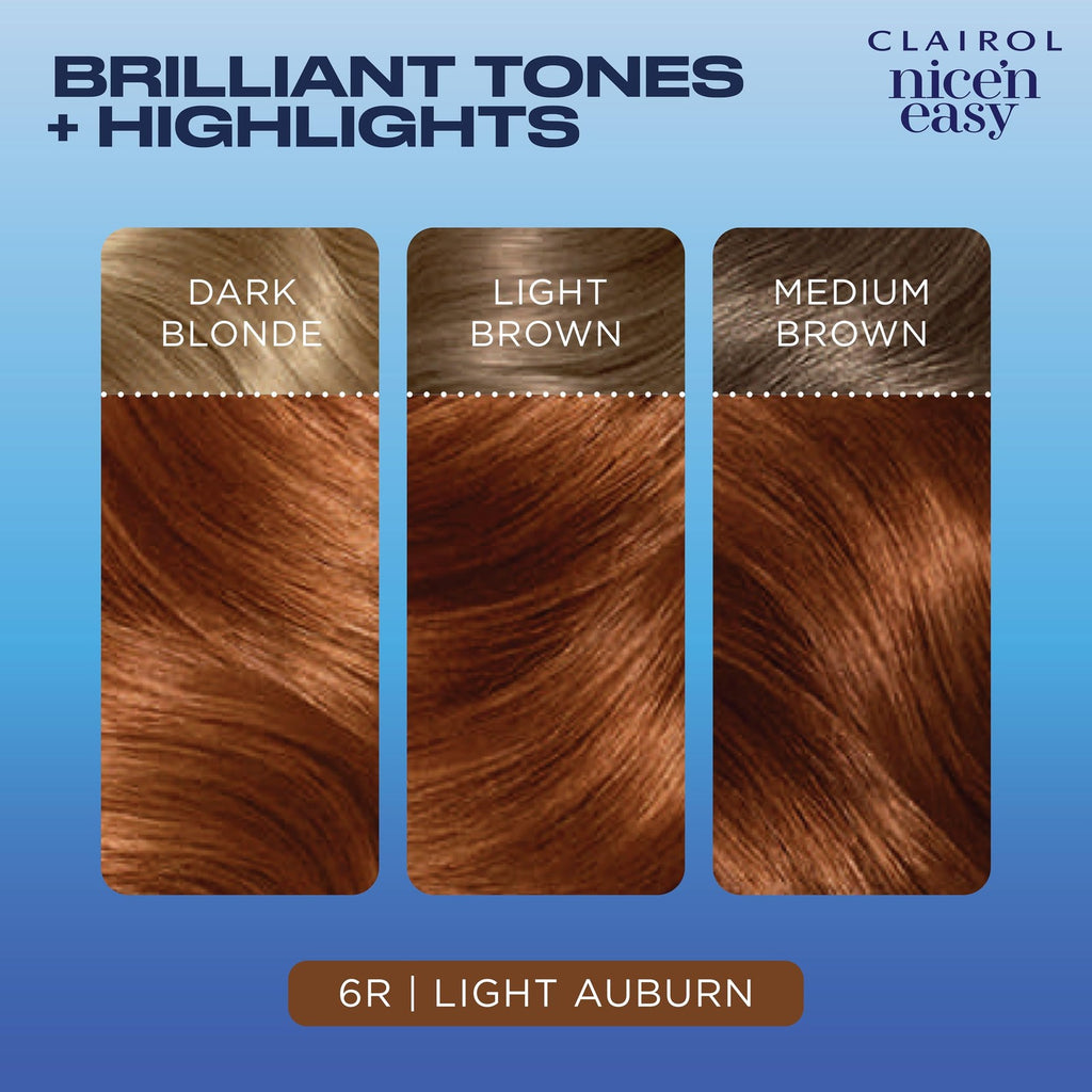 Permanent Hair Dye Kit 6R Light Auburn Natural Look - Pack of 3
