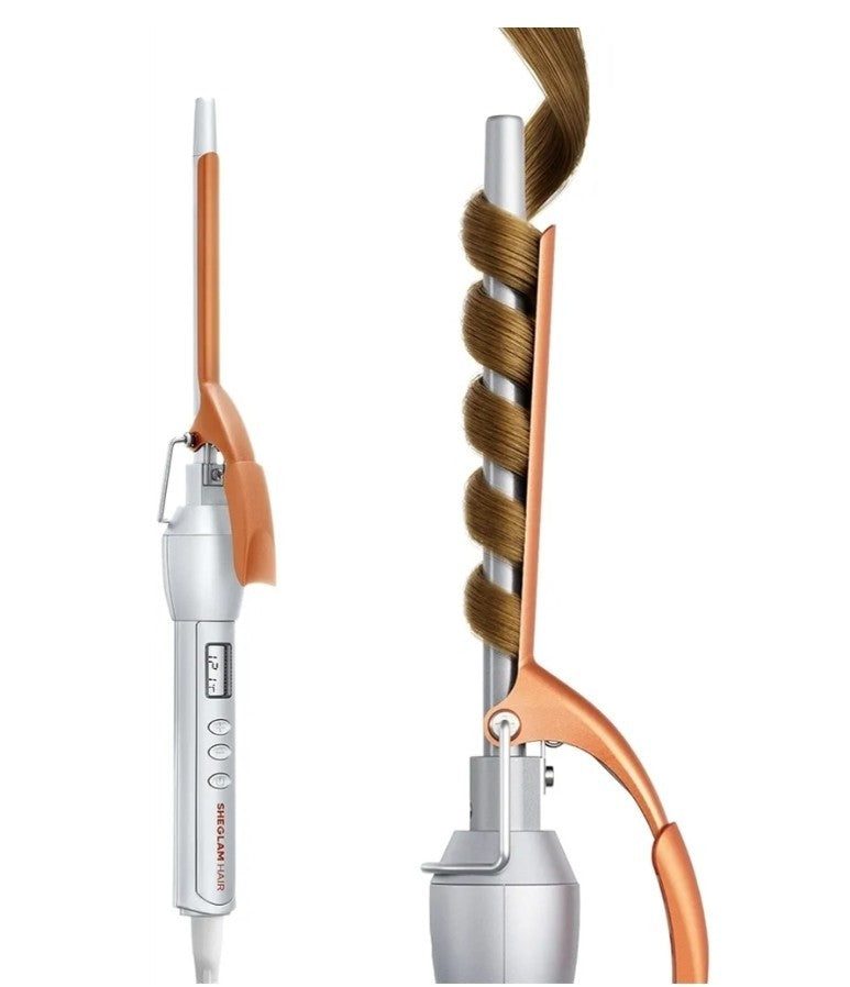 3/8 Inch Curling Iron with LED Display & 8 Temperature Settings - Long Barrel