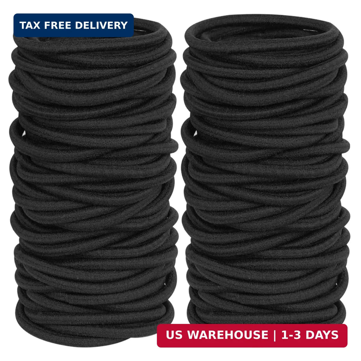 120 Black Hair Ties for Thick and Curly Hair Ponytail Holders Elastic Bands