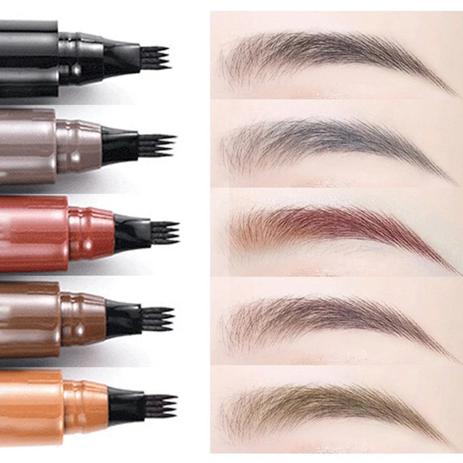 Waterproof Long-Lasting Four-Pronged Eyebrow Pencil for Natural Makeup