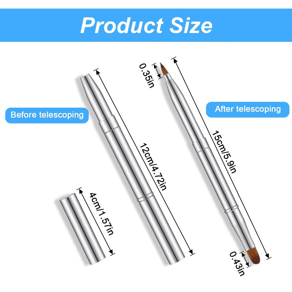 Retractable Lip Brush Dual Ended Lipstick Applicator Portable Makeup Tool
