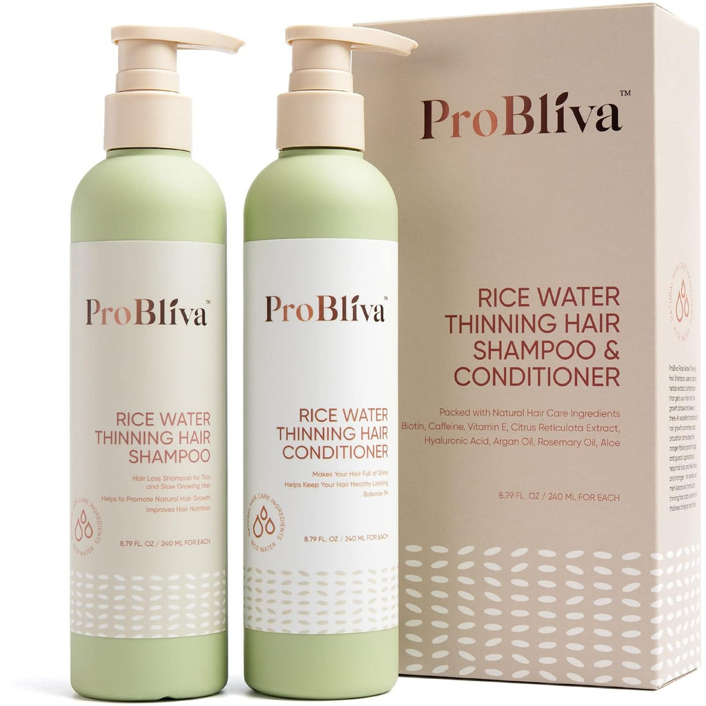 Rice Water Hair Loss Shampoo & Conditioner Set for Thinning Hair - Regrowth & Nourishment