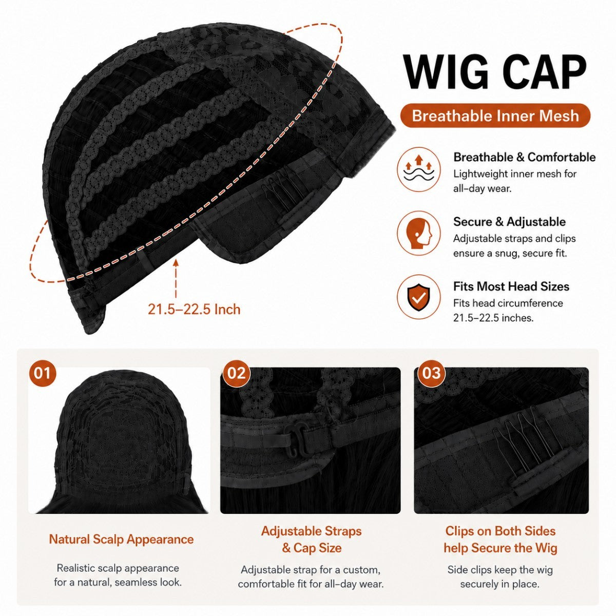 Long Wavy Black Synthetic Wig with Fringe for Cosplay & Costume
