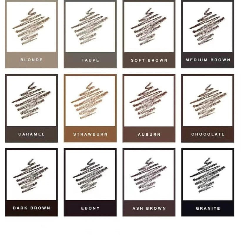 Brow Pencil with Fine Tip & Spoolie Brush for Natural, Precise Eyebrow Definition