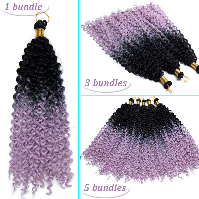 Kinky Curly Braids Afro Crochet Water Weaving Hair Extensions - Multiple Colors & Lengths