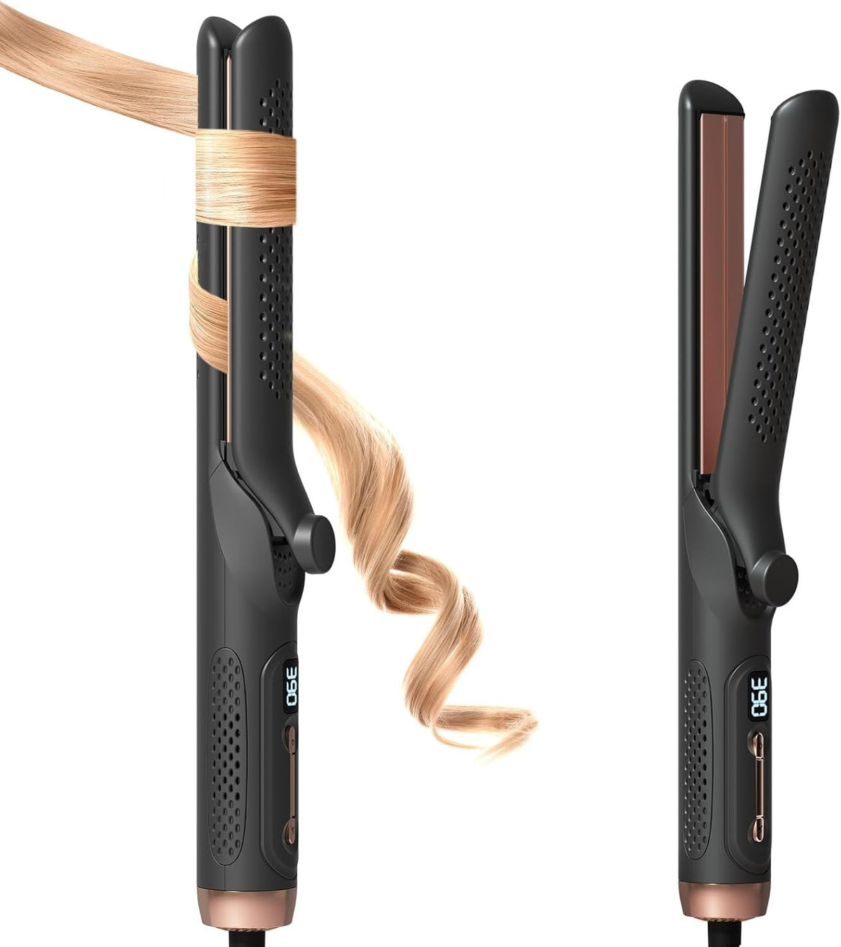 2-in-1 Hair Straightener and Curling Wand with Airflow System for Women