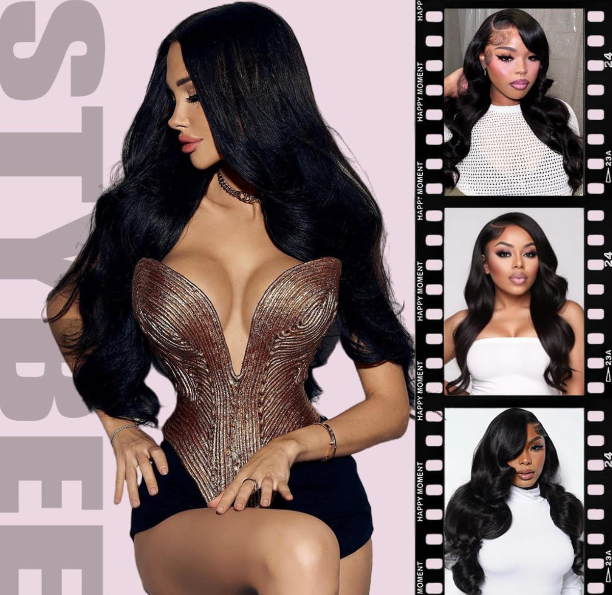 22 Inch Body Wave Human Hair Wig 13x6 HD Lace Front Glueless 250 Density