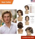 Short Light Brown Synthetic Wig with Adjustable Cap for Cosplay & Occasions