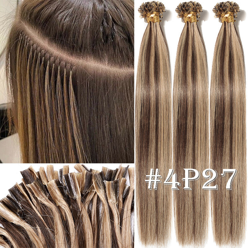 Keratin Bonded Hair Extensions 100% Human Remy Full Head Thick Hair - Multiple Colors & Lengths