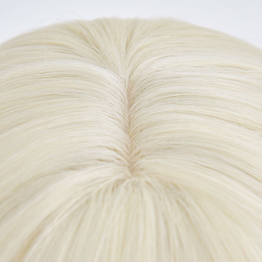 Long Straight Heat-Resistant Synthetic Wig with Bangs - Platinum Blonde Cosplay Hair