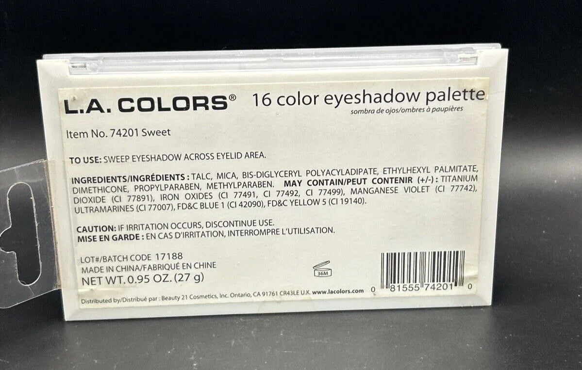16-Color Eyeshadow Palette - Sweet Makeup Set, 0.95 Ounce