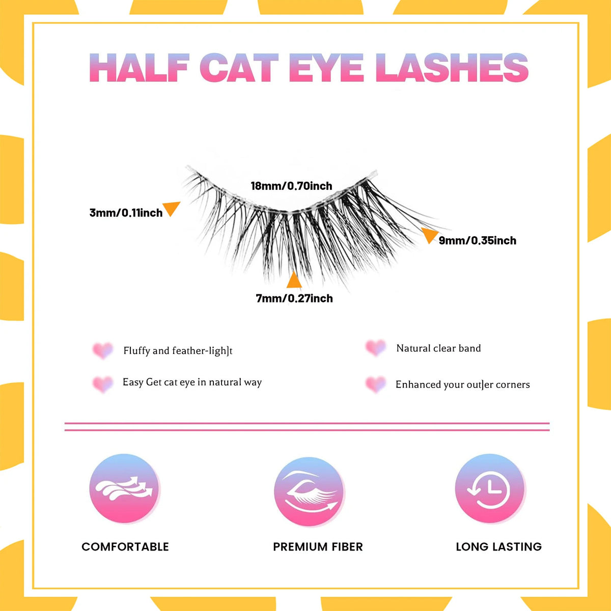 10 Pairs Natural Wispy Half Eyelash Extensions for Cat Eye Look