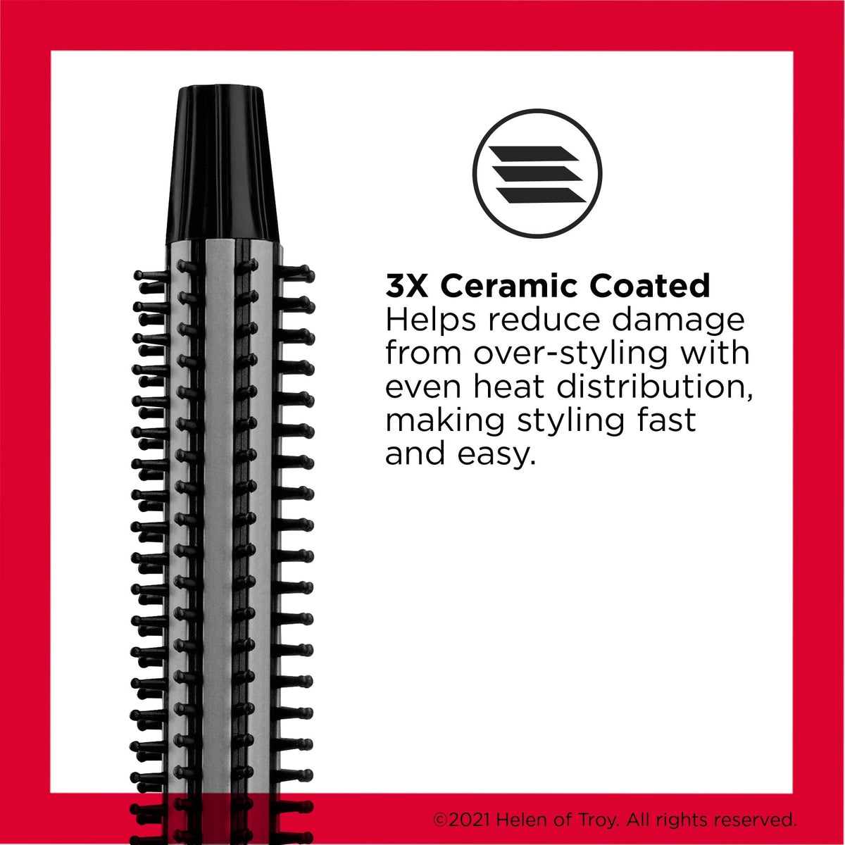 Revlon Triple Ceramic Curling Brush Iron 3/4 Inch for Silky Waves & Hair Styling