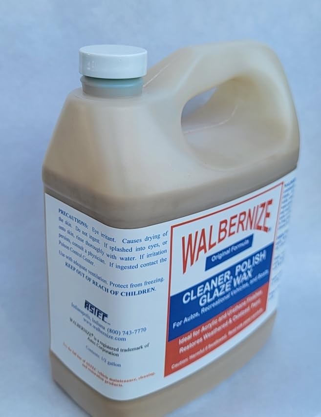 Walbernize Metal & Surface Cleaner Polish Wax 64oz for RV Boat Aircraft