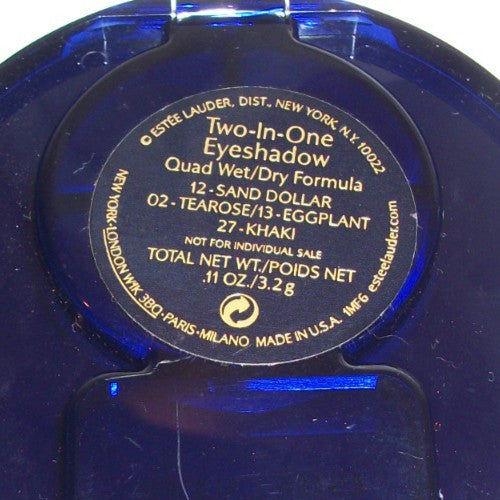 Estee Lauder Two-In-One Eyeshadow Quad Wet/Dry Formula - 0.11oz/3.2g - Sand Dollar, Tearose, Eggplant, Khaki