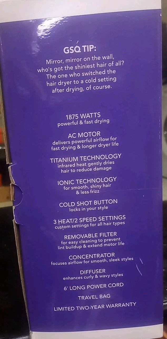 Professional Titanium Hair Dryer - Fast Drying & Shine - GSQ Glamsquad