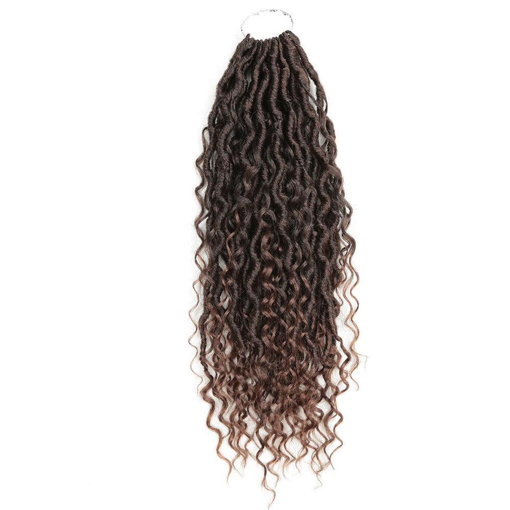 Synthetic Curly Faux Locs Crochet Hair Extensions for Women