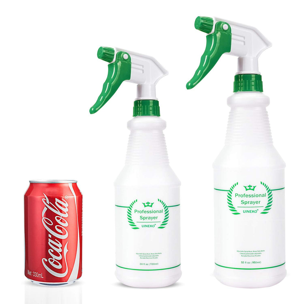 Heavy Duty 32 Oz Plastic Spray Bottles 3-Pack, Leak-Proof All-Purpose with Adjustable Nozzle