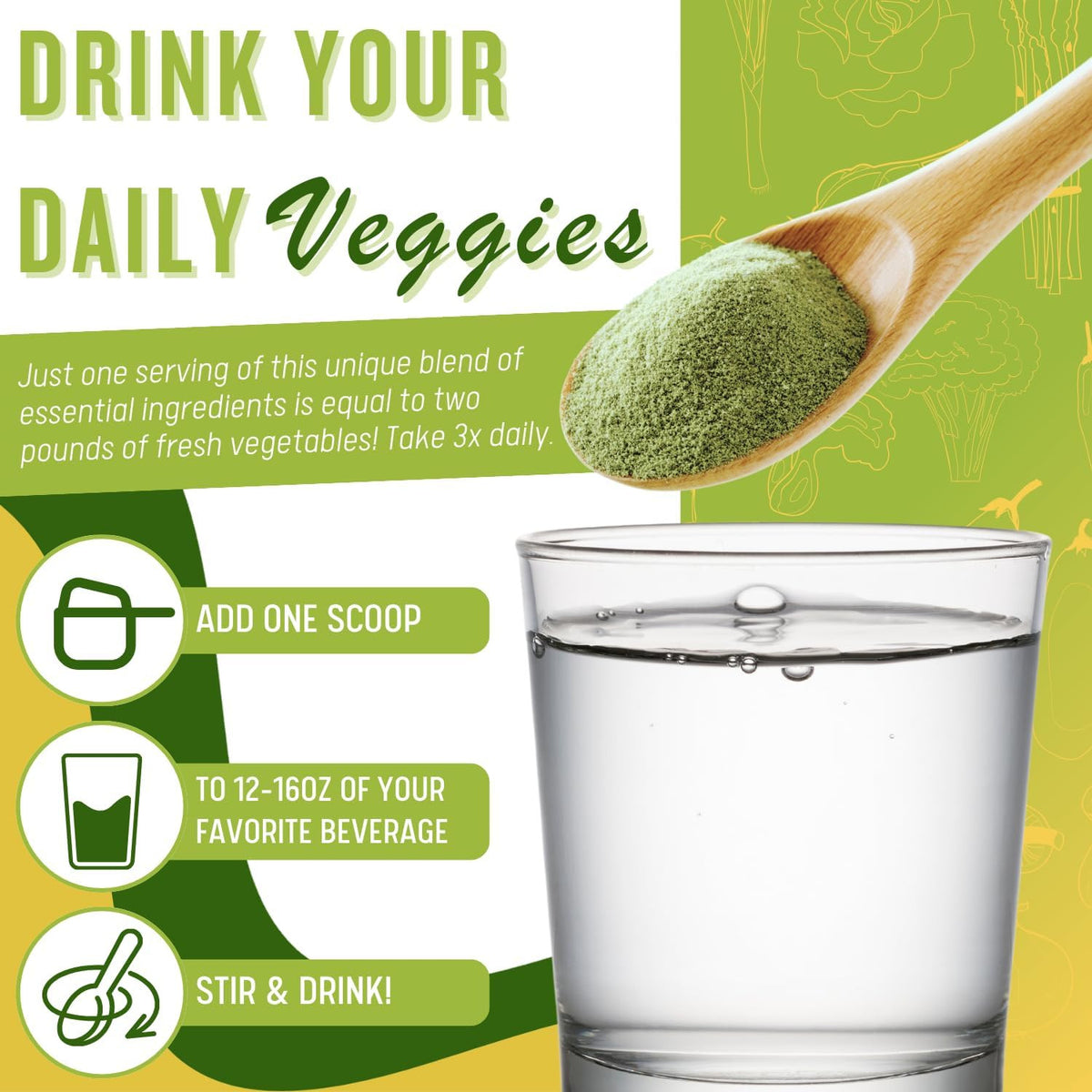 Vegan Superfood Greens Powder with MSM | Natural Vegetable