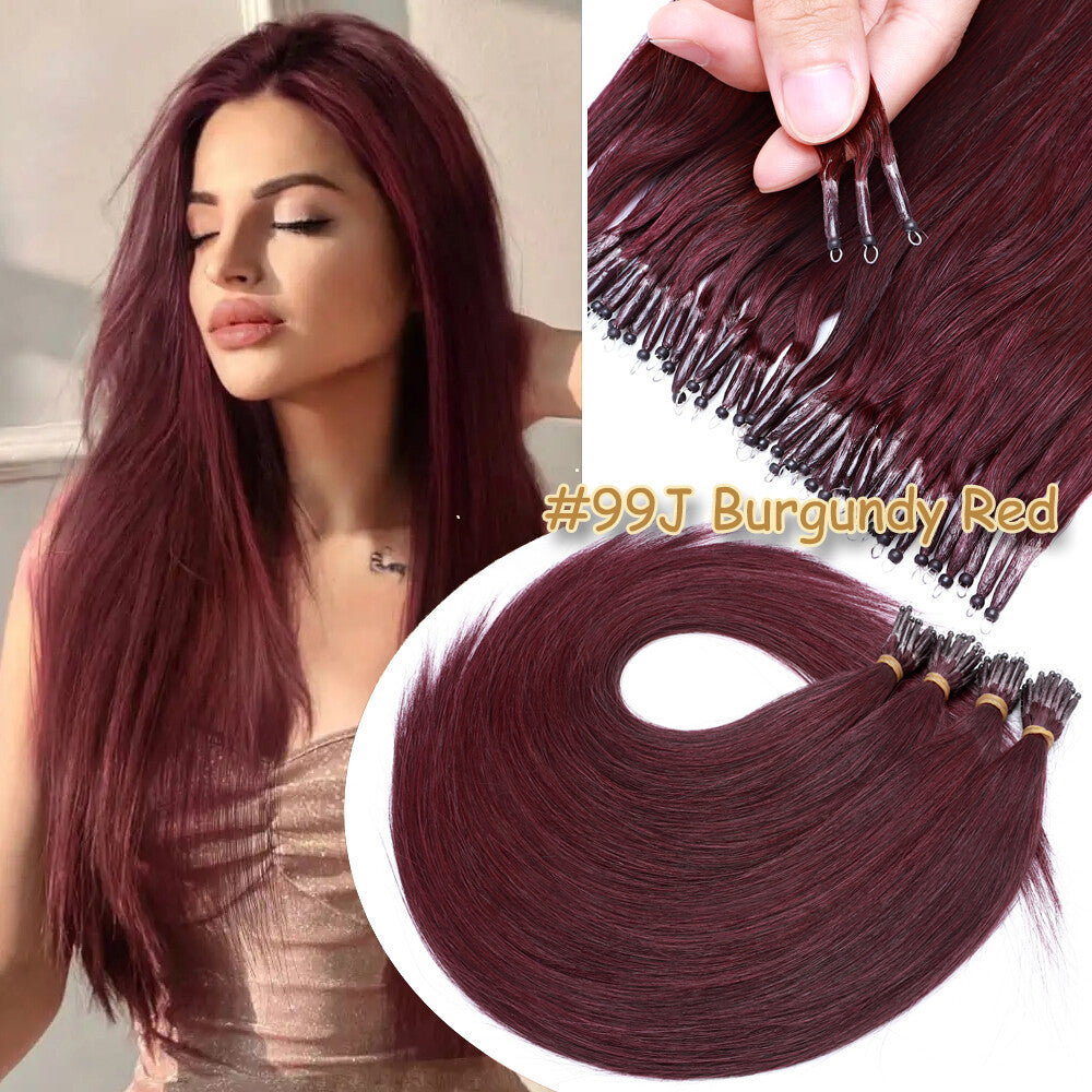 150PCS Thick Remy Human Hair Extensions Nano Beads Double Drawn 14-24 Inch