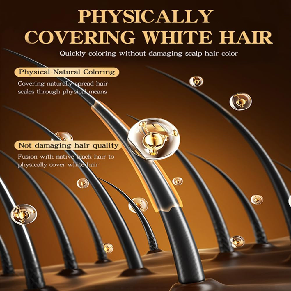Root Touch-Up Hair Color Stick & Comb - Waterproof Black Dye for Gray Roots