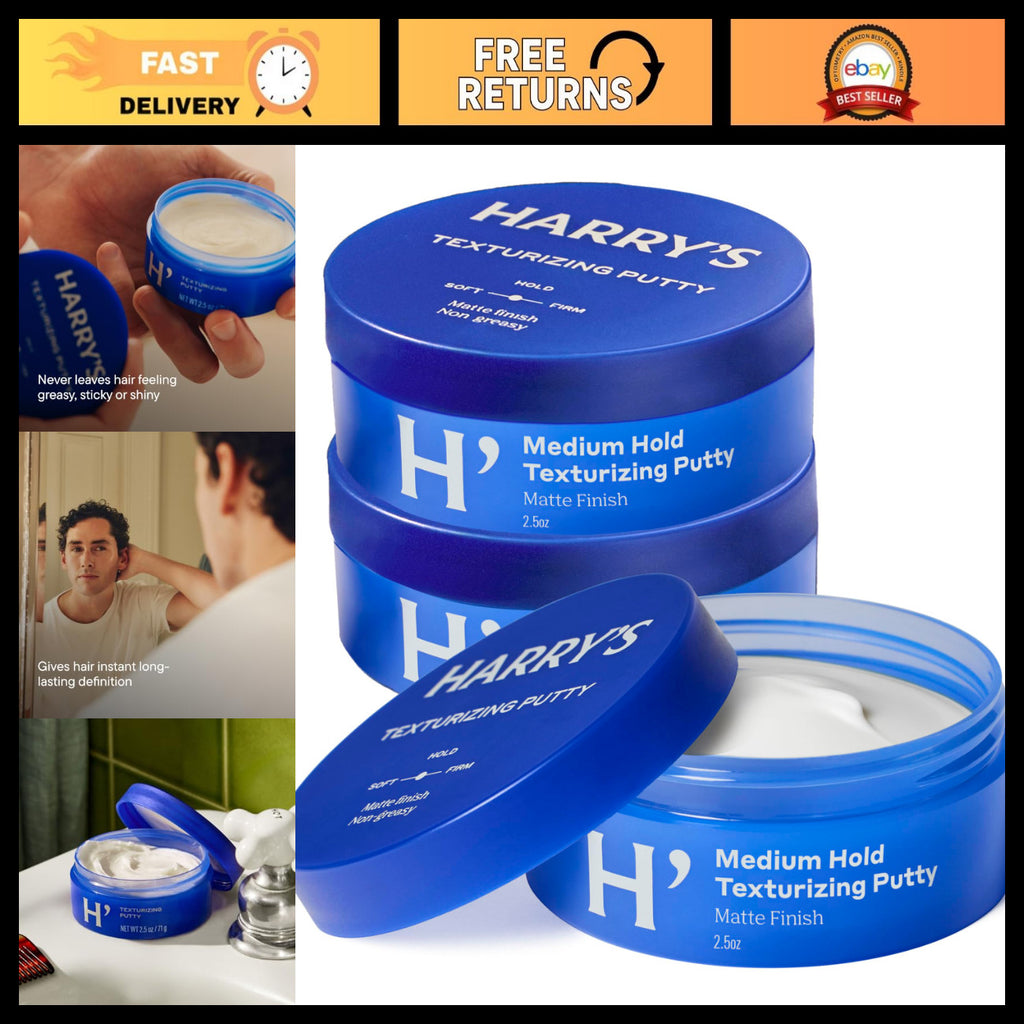Texturizing Hair Putty 2.5 oz Pack of 3 - Strong Hold Matte Finish Styling