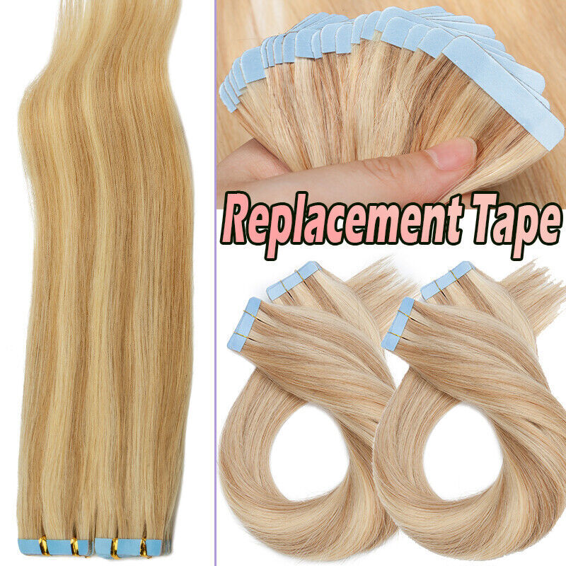 Real Remy Human Hair Extensions Tape-In Weft 24 Inches Thick & Natural Looking