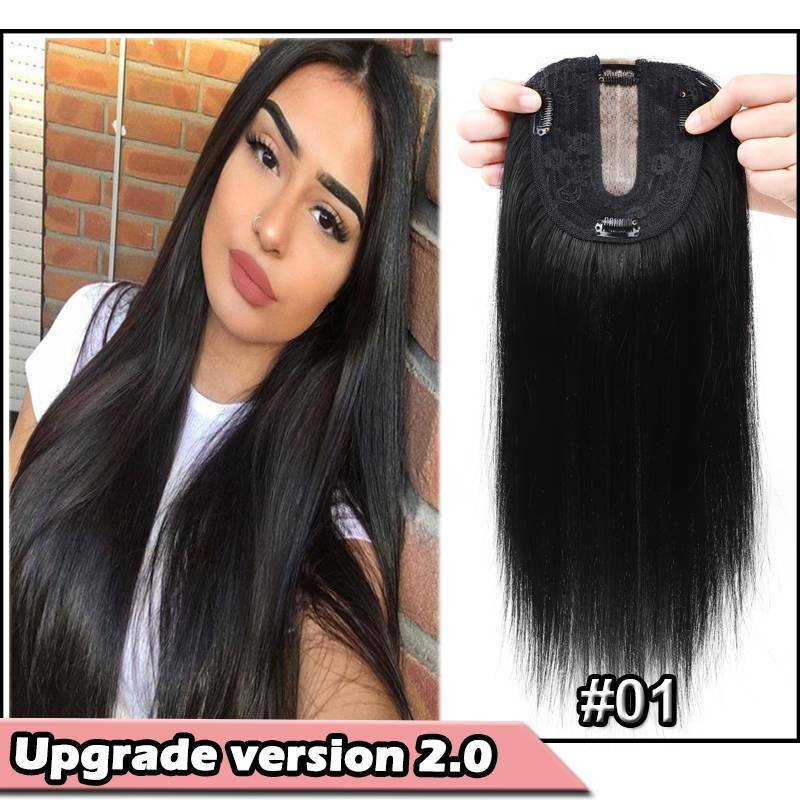 Clip-In Hair Topper with Silk Base - Remy Human Hair, Multiple Sizes & Colors