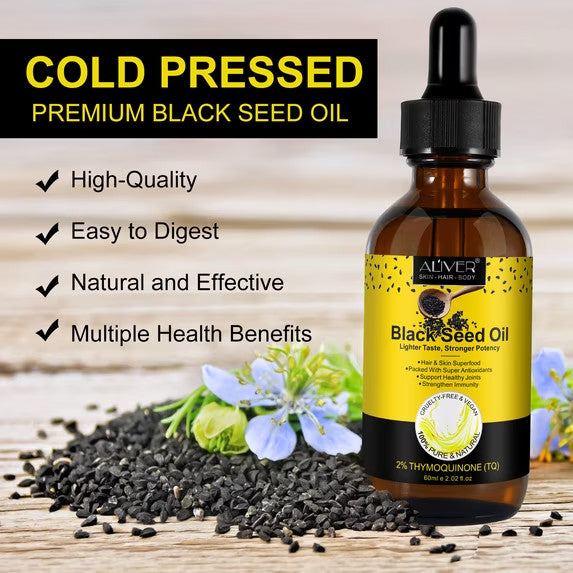 Black Seed Oil for Hair & Skin - Cold Pressed Organic 2 fl oz