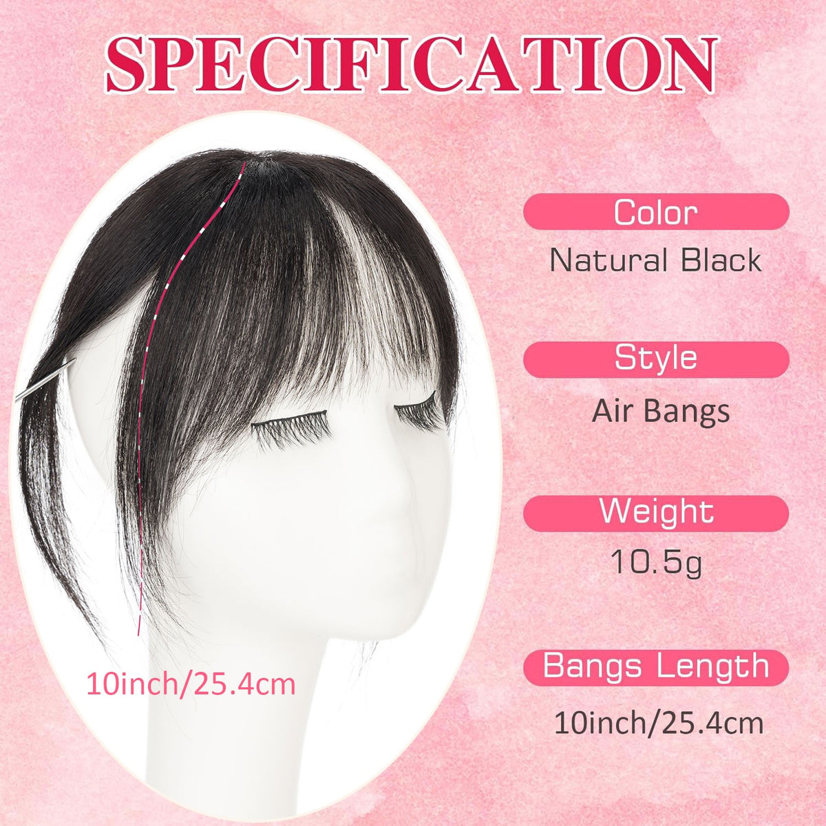 Real Human Hair Topper Clip-In Bangs for Women - Natural Remy Hair