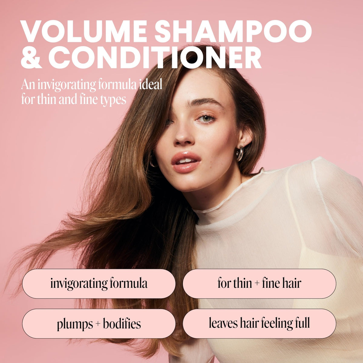 Volume Shampoo & Conditioner Set for Thin Fine Oily Hair - 12 oz, Recyclable Bottles
