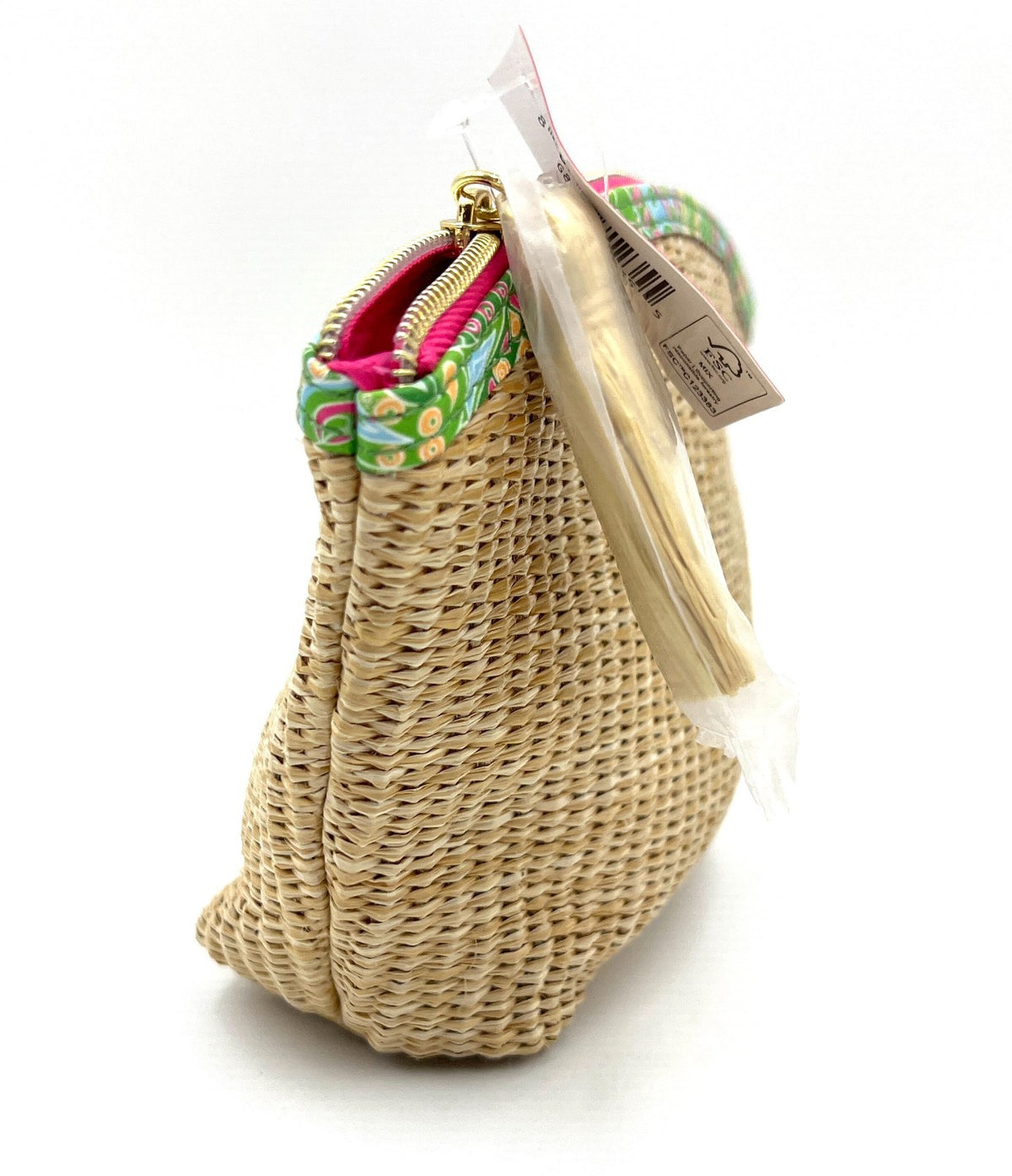 Estée Lauder Straw Makeup Bag with Zipper – Authentic Cosmetic Organizer