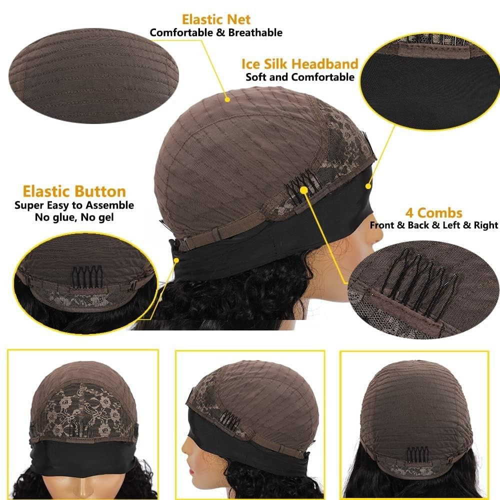 14-Inch Brazilian Virgin Human Hair Headband Wig with Body Wave & 150% Density
