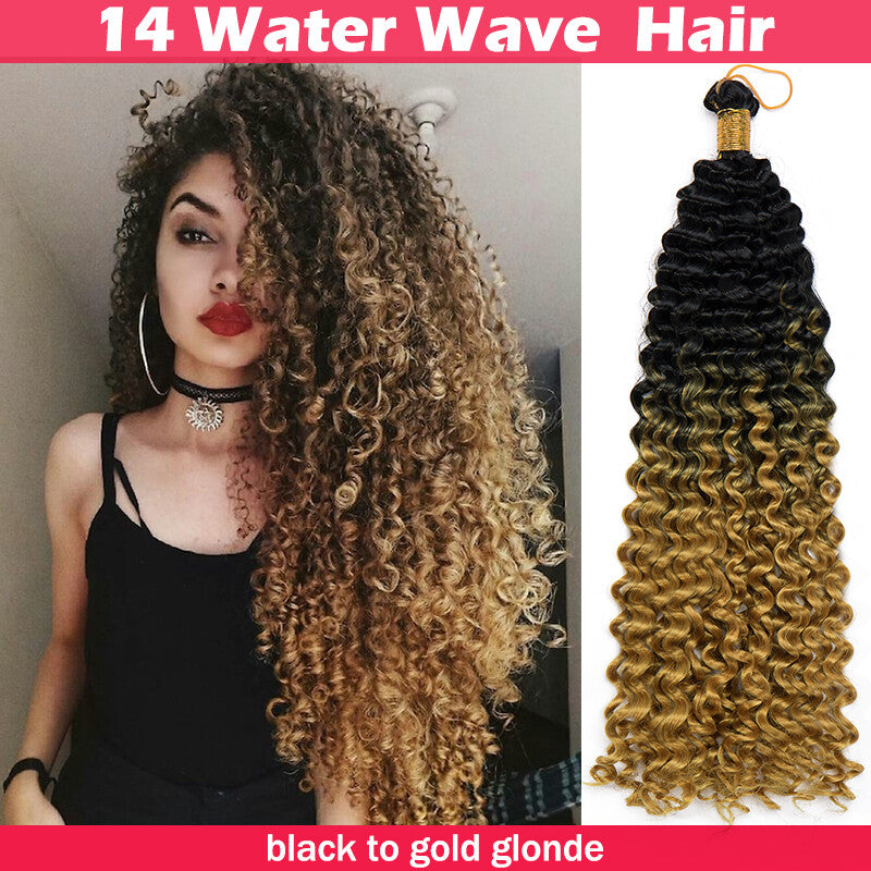 Long Boho Crochet Water Wave Braid Hair Extensions - Curly Synthetic Hair