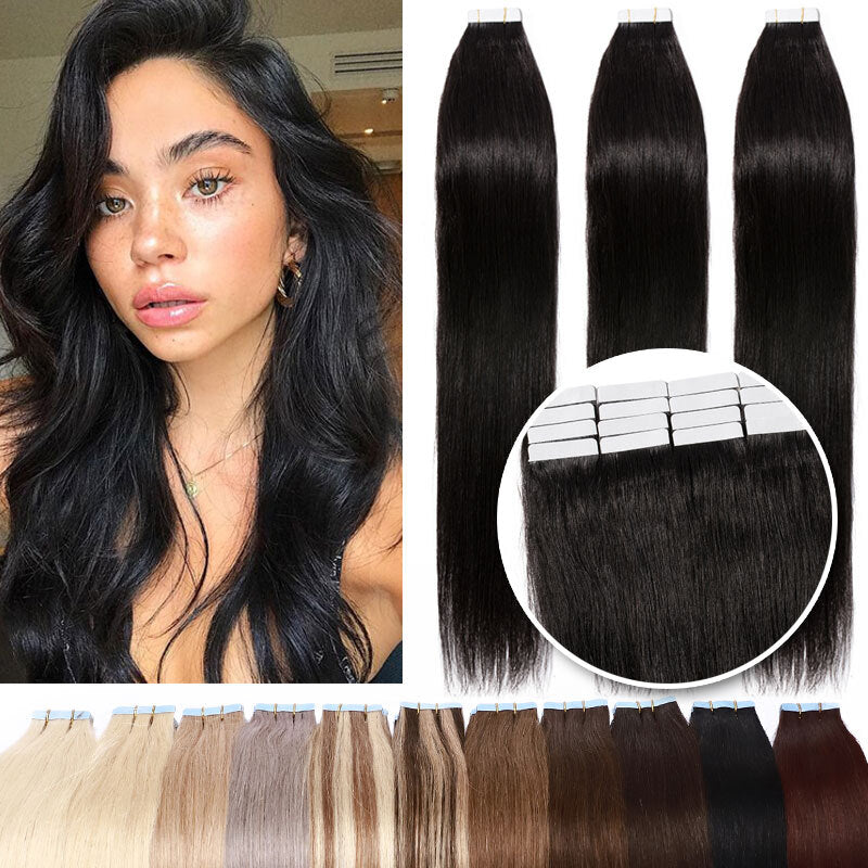 Seamless Tape-in Hair Extensions - Skin Weft, Thick, Real Human Hair