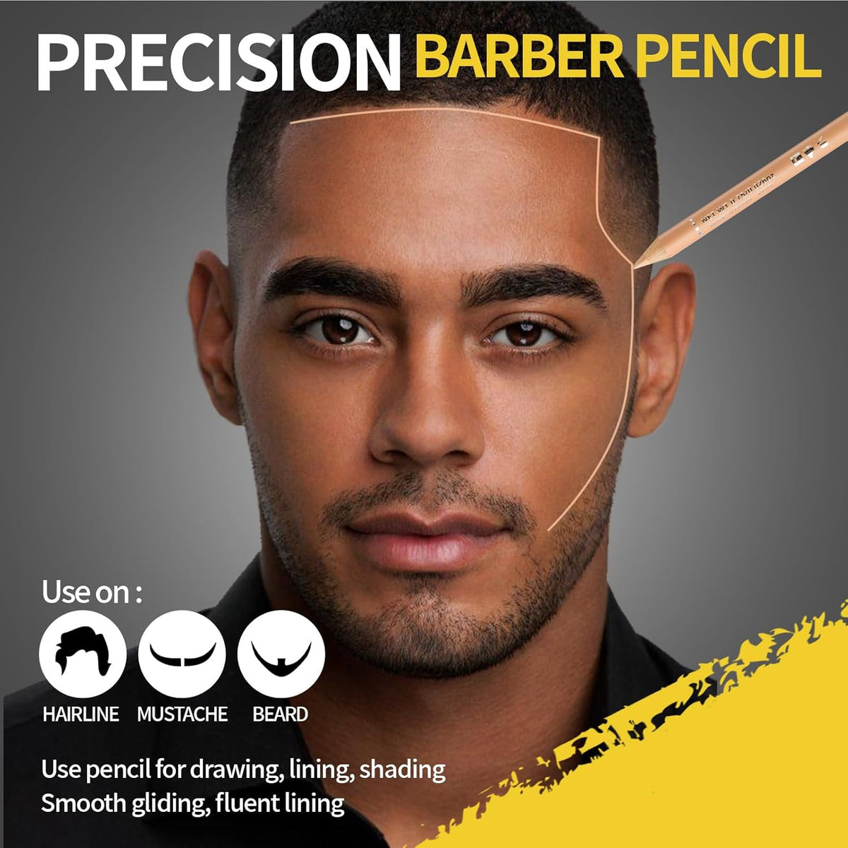 12Pcs Skin Tone Hairline Pencils Set for Barber Beard & Eyebrow Design