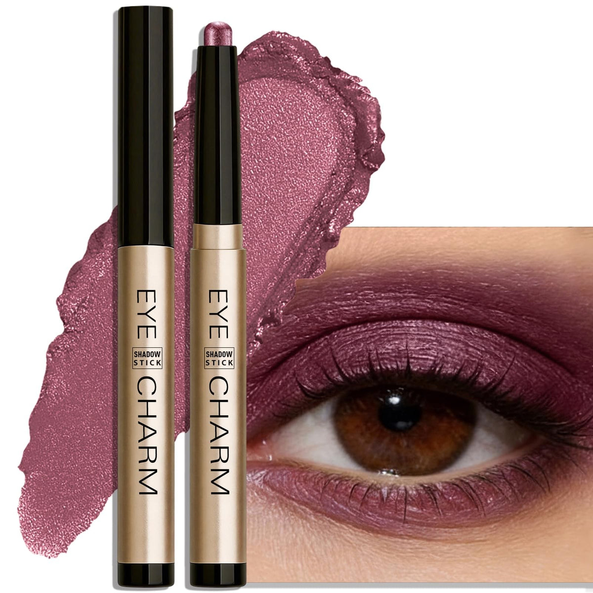 Cream Eyeshadow Stick Matte Plum Brown Long-Lasting Eye Makeup for Mature Women
