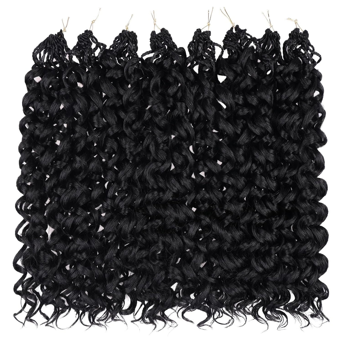 Crochet Hair 10 Inch Pack of 8 - Ocean Wave Pre-Looped Synthetic Braids