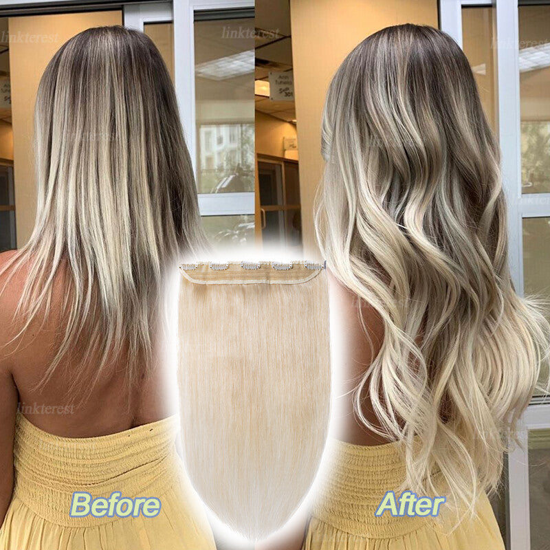 Remy Human Hair Clip-In Extensions Full Head Weft 8-24 Inch Thick 100g